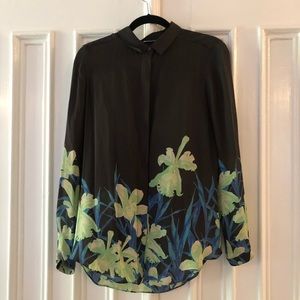 Jeunesse Semi Sheer Silk Floral Blouse